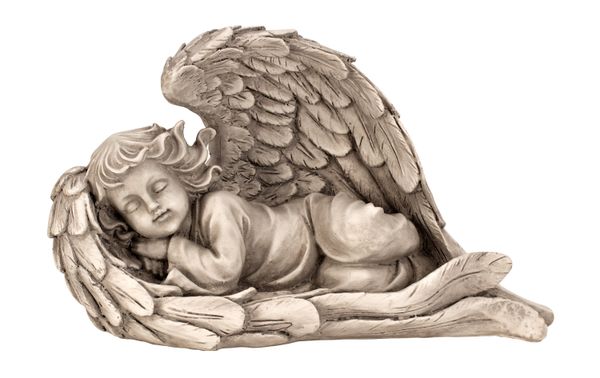 Anděl spící v křídlech 19x30cm