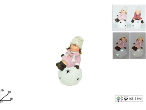 Dítě na sněhové kouli LED mix
