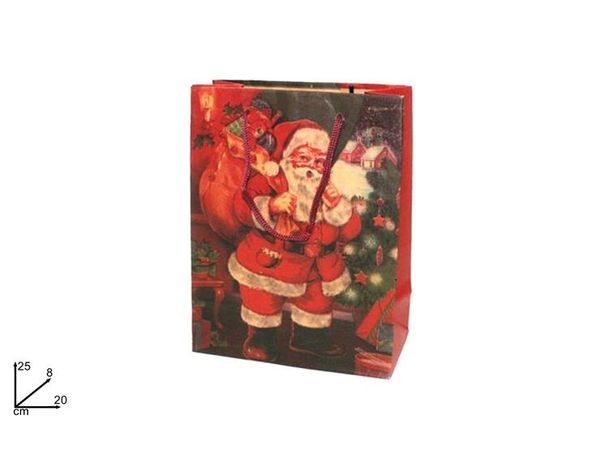 Taška vánoční Santa 25x20x8cm