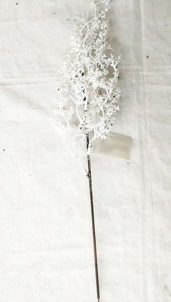 Větvička 49cm vánoční bílá